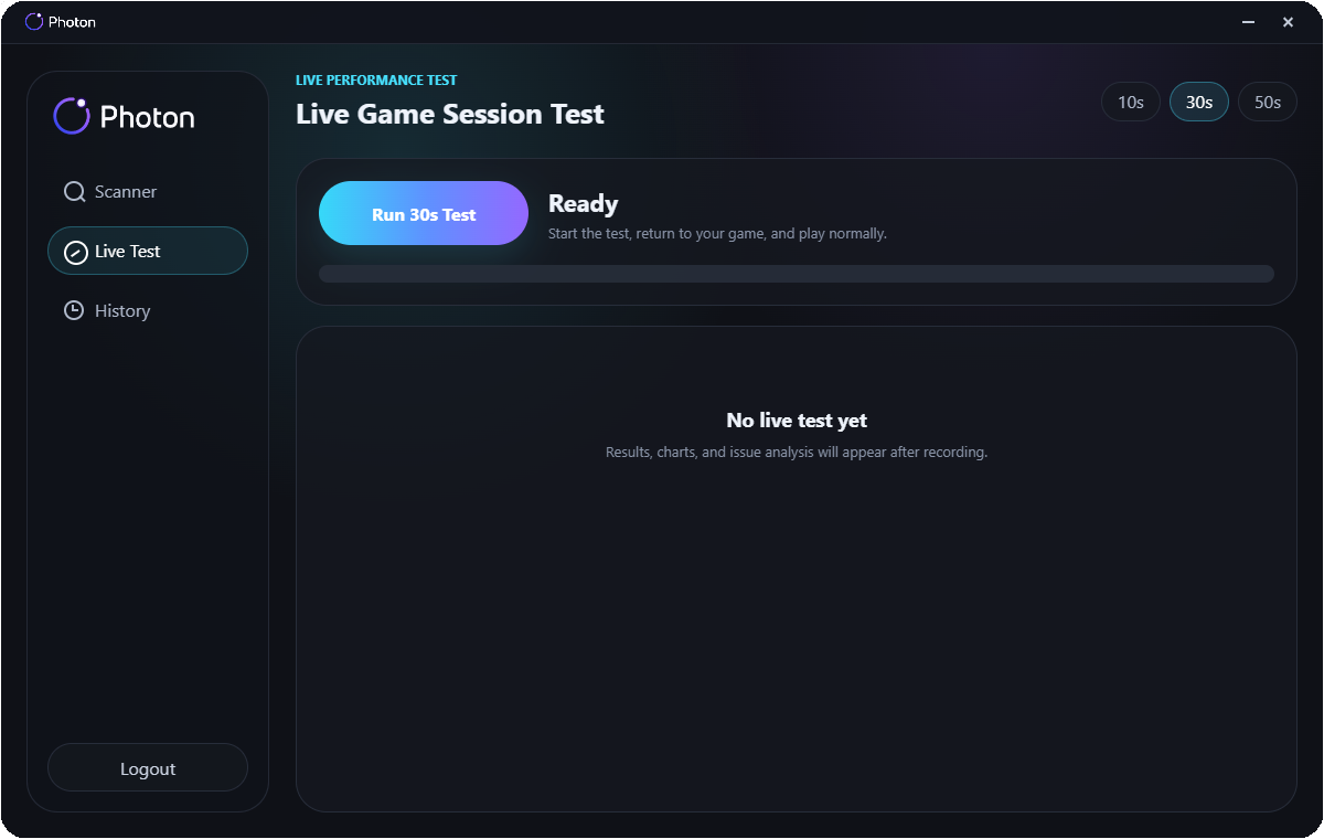Photon live performance test page